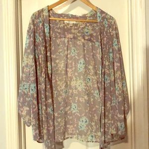 Lauren Conrad Sheer Lavender Floral Jacket